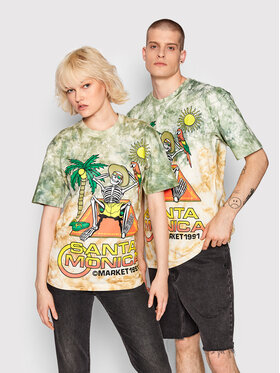 Market Market Tričko Unisex Paradise At Skelly's 399001104 Zelená Relaxed Fit