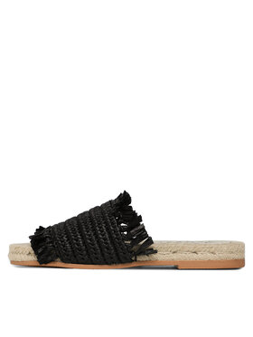 Manebi Espadrile Fringed Knots Raffia Jute Sandals V 3.1 Y0 Crna