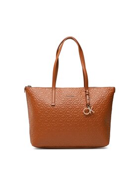 Calvin Klein Calvin Klein Kabelka Ck Must Shopper Md Embossed Mono K60K610274 Hnedá