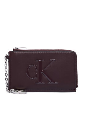 Calvin Klein Calvin Klein Etui za ključe Bold Ck L Zip Cardcase LV04F1280G Bordo rdeča