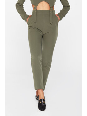 MANDRAGORA MANDRAGORA Spodnie materiałowe feminity Zielony Slim Fit
