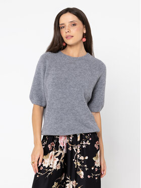 Miss LK Miss LK Sweter MISSLKS Szary Regular Fit