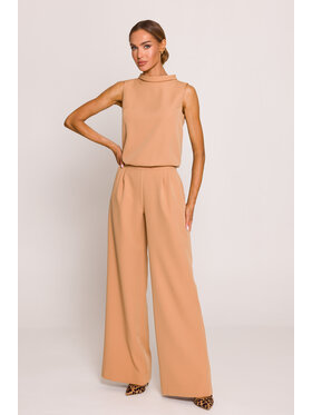Made of Emotion Made of Emotion Kombinezon M382 Brązowy Wide Leg