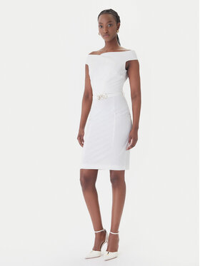 Rinascimento Rinascimento Kokteilinė suknelė CFC0127755003 Balta Slim Fit