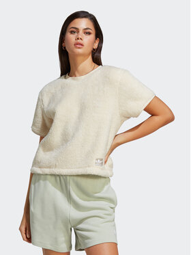 adidas adidas Marškinėliai Essentials+ Fluffy IC2257 Écru Loose Fit