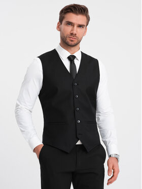 Ombre Ombre Kamizelka OM-BLZV-0112 Czarny Fitting Fit