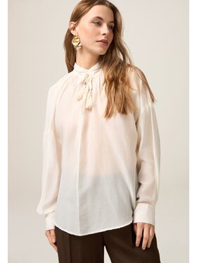 Oltre Oltre Blusa 2231E000334N021 Bianco Regular Fit
