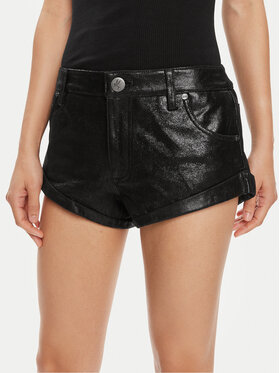 One Teaspoon One Teaspoon Pantaloni scurți din piele Bandits 26208B Negru Relaxed Fit