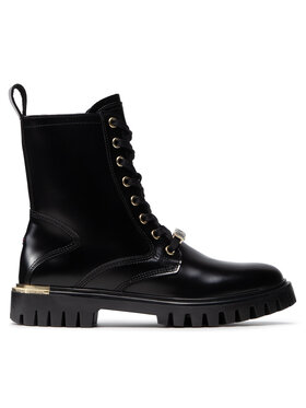 Tommy Hilfiger Tommy Hilfiger Scarponcini Polished Leather Lace Up Boot FW0FW06008 Nero