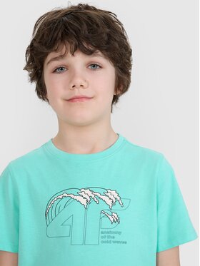 4F 4F T-Shirt 4FJWSS25TTSHM1917-47S Zielony Regular Fit
