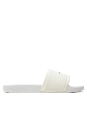 Calvin Klein Jeans Calvin Klein Jeans Klapki Slide Institutional Metallic YM0YM01018 Biały