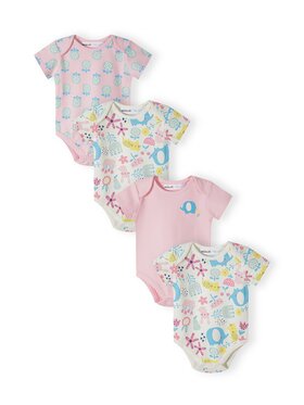MINOTI MINOTI Komplet 4 par body 16mbaby 10 Różowy Regular Fit