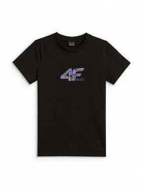 4F 4F T-Shirt TROPIC ORCHID Czarny Regular Fit