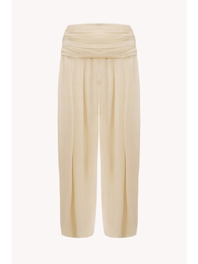 Epuzer Epuzer Spodnie materiałowe Oyster silk sheer Beżowy Loose Fit