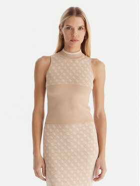 Guess Guess Sveter W3YR26 Z37K0 Béžová Slim Fit