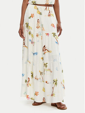 Seafolly Seafolly Gonna maxi Isla Palm 55397-SK Écru Regular Fit