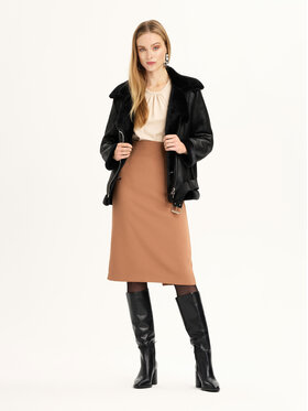 KMX KMX Kożuch 186080007 Czarny Straight Fit