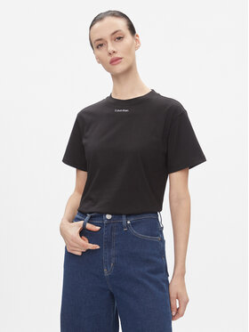 Calvin Klein Calvin Klein Tričko Metallic Micro Logo T Shirt K20K206967 Čierna Regular Fit