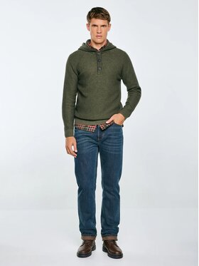 BIG STAR BIG STAR Sweter CARLSON_303_160 Zielony Basic Fit