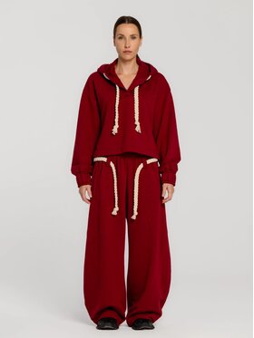 MANDRAGORA MANDRAGORA Kalhoty z materiálu Sento Bordó Standard Fit