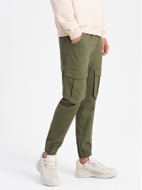 Ombre Ombre Joggers kalhoty P886 Zelená Cargo Fit