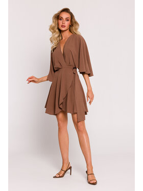 Made of Emotion Made of Emotion Sukienka wieczorowa M785 Brązowy Generous Fit