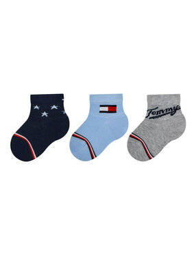 Tommy Hilfiger Tommy Hilfiger Zestaw 3 par wysokich skarpet dziecięcych 701224997 Niebieski