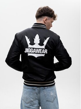 Jigga Wear Jigga Wear Kurtka bomber Baseball College School na napy 125735 Czarny Regular Fit