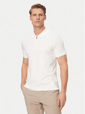 Calvin Klein Calvin Klein Тениска с яка и копчета LV04LE255G Бял Slim Fit
