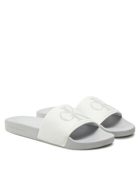 Calvin Klein Jeans Natikači Slide Monogram Co YW0YW00103 Écru