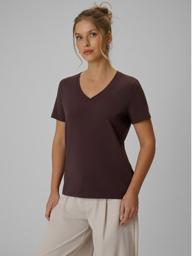 4F 4F T-Shirt BASIC+ Brązowy Regular Fit