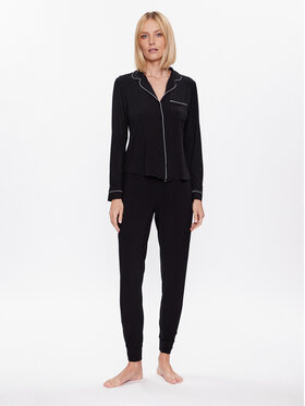 Hunkemöller Spavaćiće Jacket 201739 Crna Regular Fit