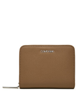 Calvin Klein Calvin Klein Portofel Mic de Damă Ck Must Md Zip Around_Caviar K60K612831 Bej