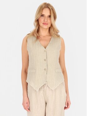 Perso Perso Kamizelka CHCE255487F Beżowy Regular Fit