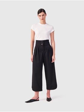 Helene Galwas Helene Galwas Spodnie damskie w ponadczasowym stylu Czarny Wide Leg