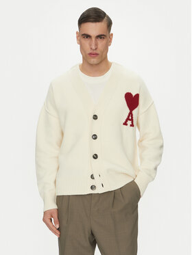AMI PARIS AMI PARIS Кардиган BFUKC006.018 Écru Regular Fit