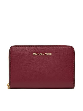 MICHAEL Michael Kors MICHAEL Michael Kors Malá dámská peněženka Jet Set Small Leather 32F4GJ6D0L Bordó