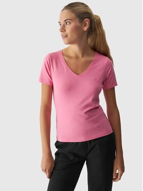 4F 4F T-Shirt 4FWAW24TTSHF164-54S Różowy Slim Fit