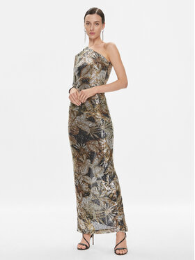 Just Cavalli Just Cavalli Večerní šaty 75PAO946 Zlatá Slim Fit
