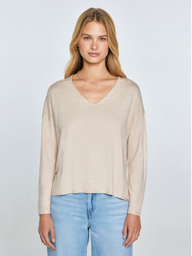 BIG STAR BIG STAR Sweter FAUSTI Beżowy Comfort Fit