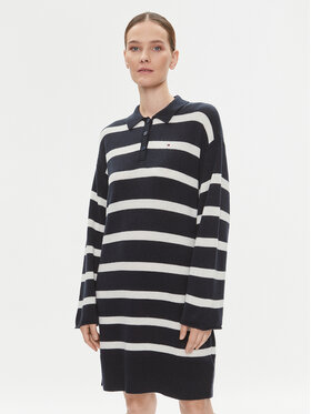 Tommy Hilfiger Tommy Hilfiger Džemper haljina WW0WW39931 Tamnoplava Relaxed Fit
