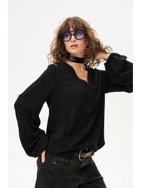 blue shadow blue shadow Bluzka Misty Czarny Regular Fit