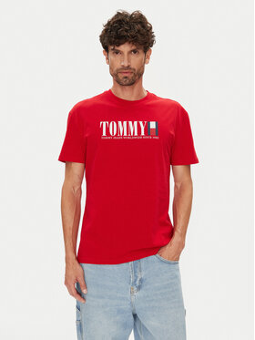 Tommy Jeans Tommy Jeans T-Shirt Dna Flag DM0DM21941 Czerwony Regular Fit