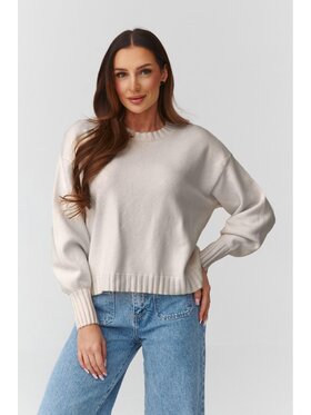 Makadamia Makadamia Sweter C43 Beżowy Loose Fit