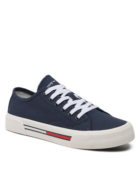 Tommy Jeans Tenis Superge Low Cut Wmns Canvas EN0EN02085 Mornarsko Modra