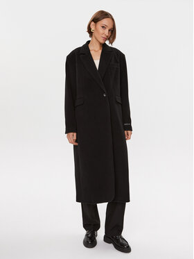 Herskind Herskind Gyapjú kabát Wanda 4908816 Fekete Oversize