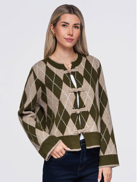 Ombre Ombre Sweter OW-SW-E0035 Zielony Regular Fit