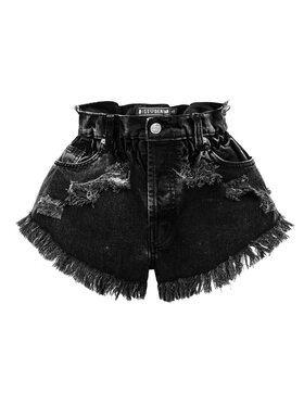 MissDenim MissDenim Szorty jeansowe Elastic Band Czarny Regular Fit