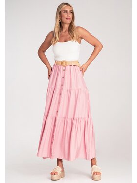 FIGL FIGL Maxi sukňa M1222 Ružová Straight Fit