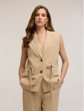 Motivi Motivi Gilet L016Q000079N0R2 Crema Over Fit